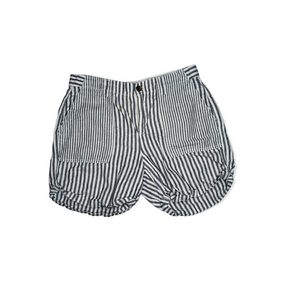 Gap Girlfriend Chino Regular Fit Blue & White Stripe Shorts Size 8 - Picture 1 of 10